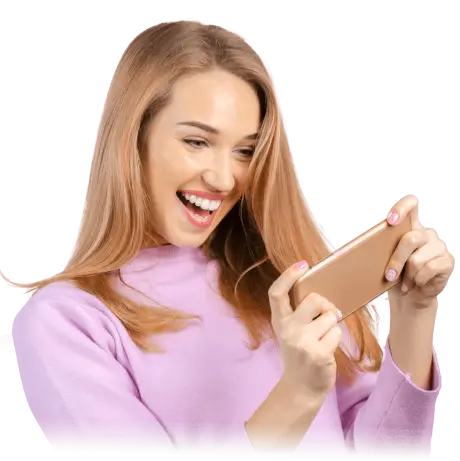 Eine Frau, die unsere Kontaktmöglichkeiten nutzt.